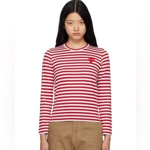 PLAY Comme des Garcons Red/White Stripe Long Sleeve